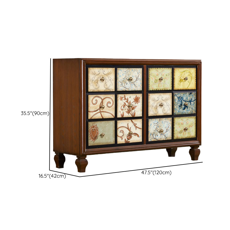 Traditional Storage Chest Solid Wood Storage Chest Dresser with 3/5/6 Drawers