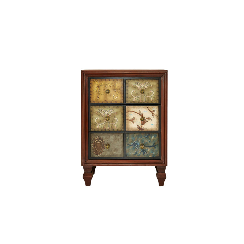 American Traditional Wooden Storage Chest Home Vertical Chest with Drawers