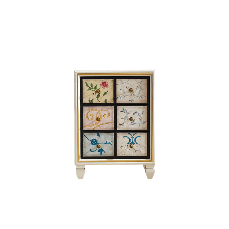 American Traditional Wooden Storage Chest Home Vertical Chest with Drawers