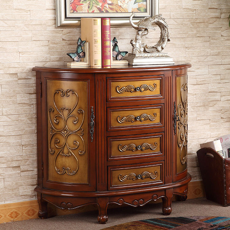 Traditional Storage Chest Manufactured Wood Dresser with 4 Drawers