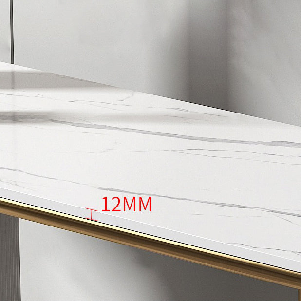 Stone Rectangle Console Table 31.5-inch Tall Glam Accent Table with Shelf