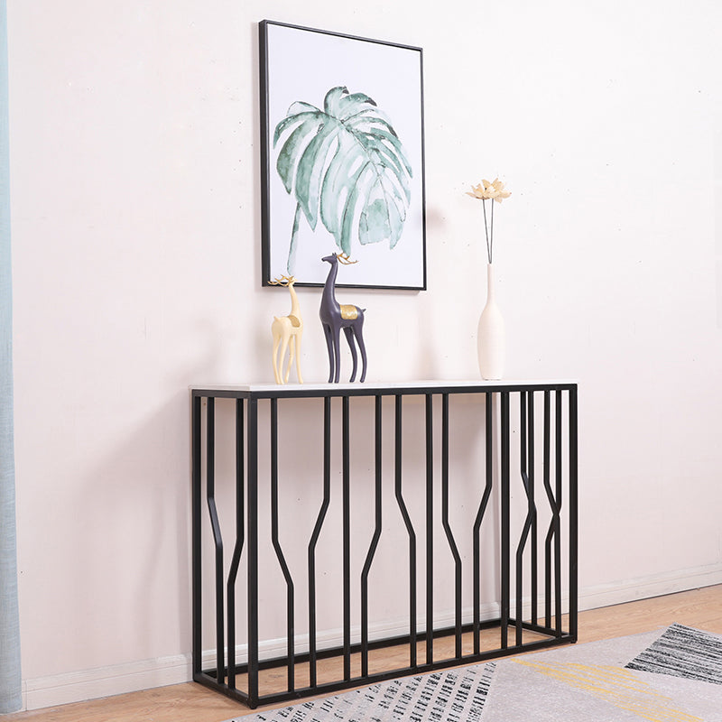 Modern Rectangle Console Table 1- Shelf 33.46" Tall End Table for Hall