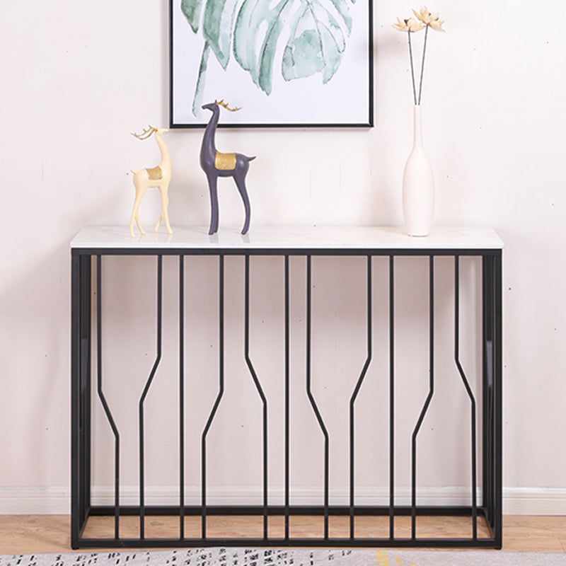 Modern Rectangle Console Table 1- Shelf 33.46" Tall End Table for Hall