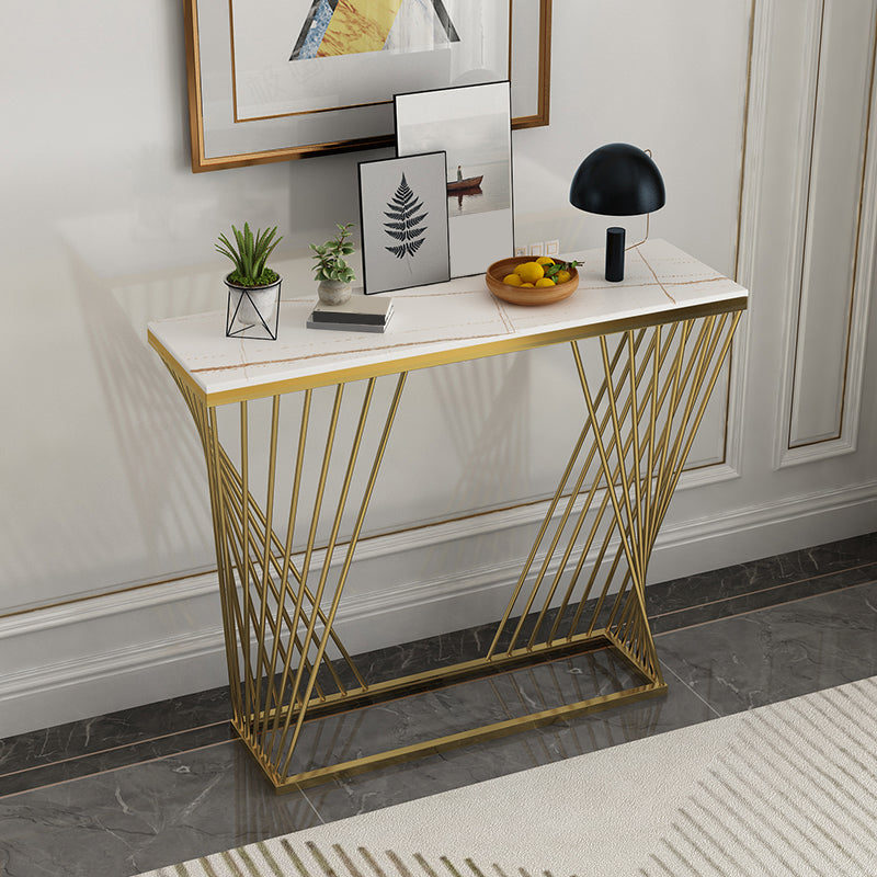 11.81" W Glam Console Accent Table Antique Finish Rectangle Console Sofa Table
