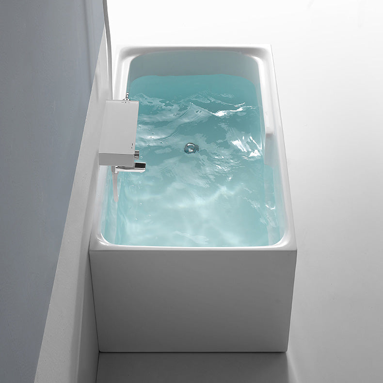Back to Wall Small Tub Modern Soaking Rectangular Bathroom Bathtub