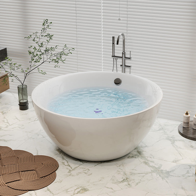 Modern Stand Alone Bathtub with Center Drain Acrylic Bath Tub