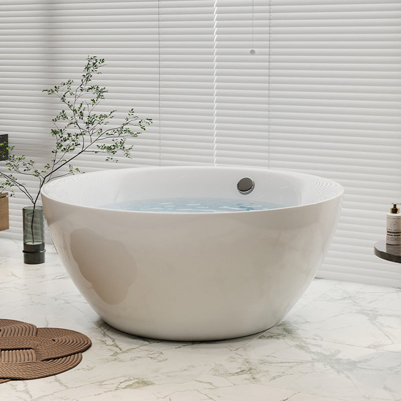 Modern Stand Alone Bathtub with Center Drain Acrylic Bath Tub