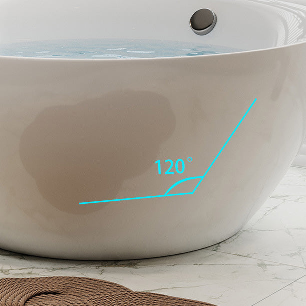 Modern Stand Alone Bathtub with Center Drain Acrylic Bath Tub