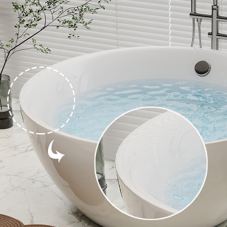 Modern Stand Alone Bathtub with Center Drain Acrylic Bath Tub