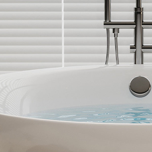 Modern Stand Alone Bathtub with Center Drain Acrylic Bath Tub
