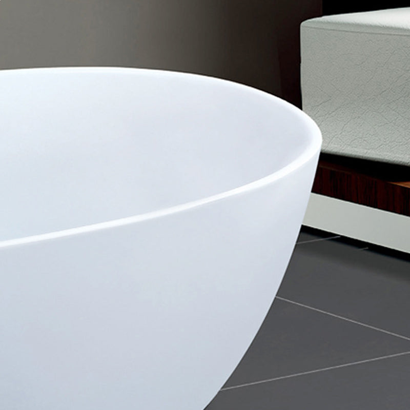 Modern Ellipse White Bathtub Acrylic Back to Wall with Drain Bath Tub