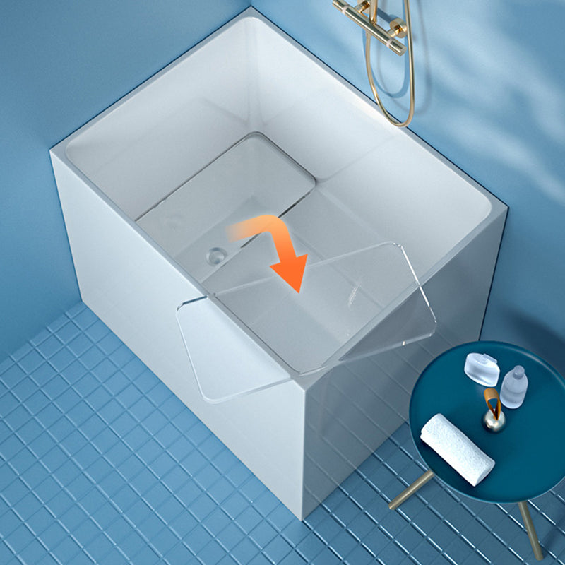Modern Corner White Bathtub Acrylic Back to Wall with Drain Bath Tub