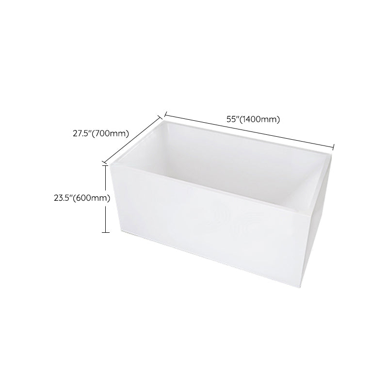 Modern Acrylic White Bathtub Rectangle Back to Wall with Drain Bath Tub
