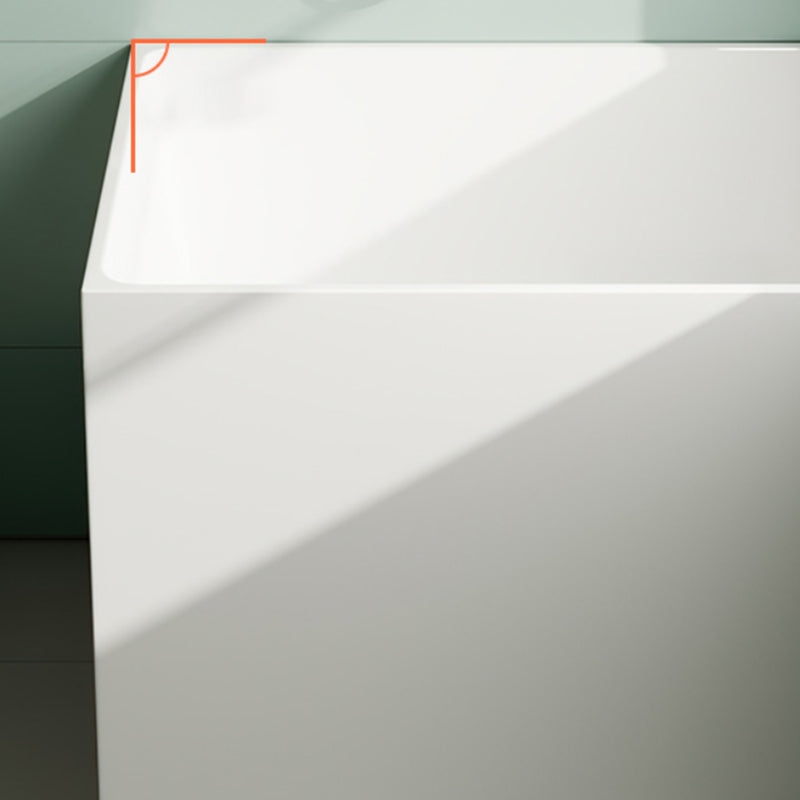 Modern Rectangle White Bathtub Acrylic Back to Wall with Drain Bath Tub