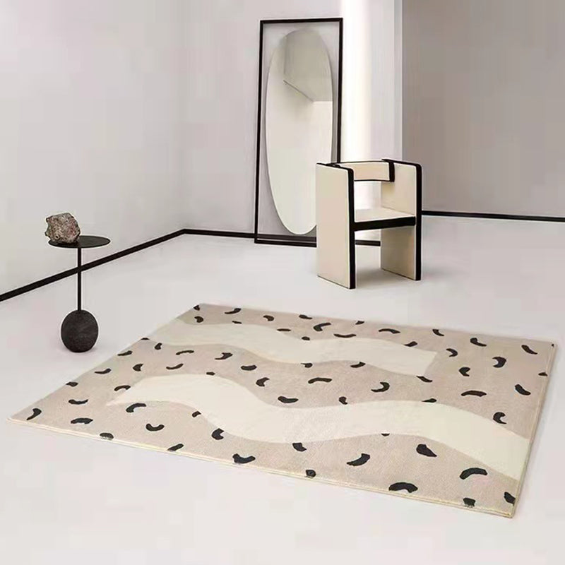 Casual Light Brown Rug Polyester Color Lump Rug Stain Resistant Rug for Living Room