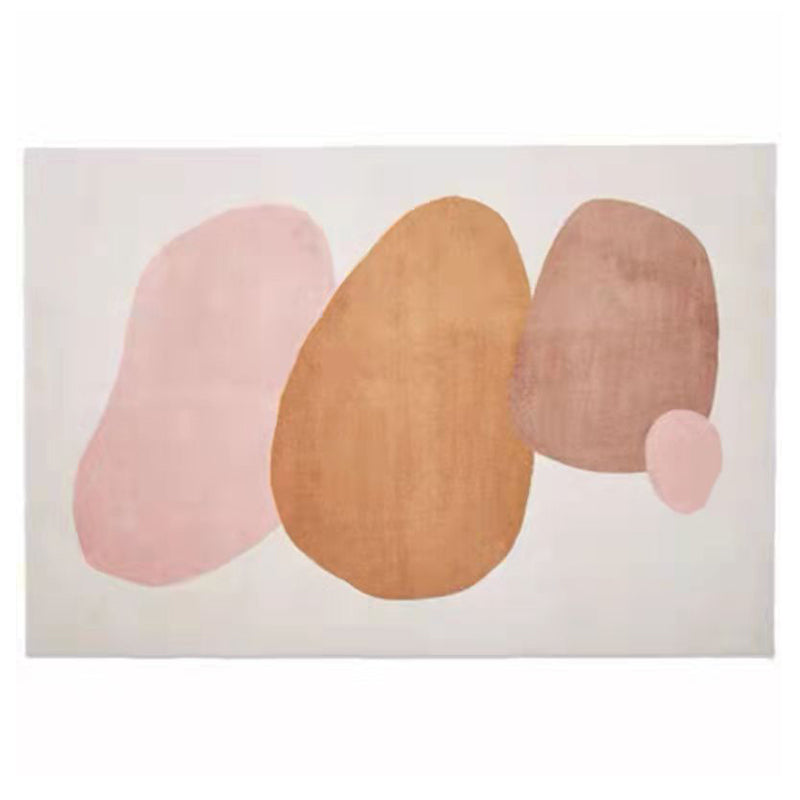 Casual Light Brown Rug Polyester Color Lump Rug Stain Resistant Rug for Living Room