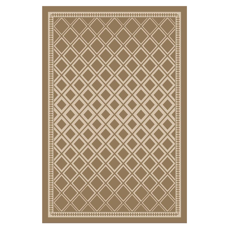 Green Diamond Area Rug Polyester Modern Rug Stain Resistant Rug for Living Room