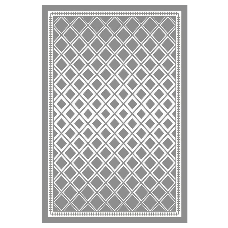 Green Diamond Area Rug Polyester Modern Rug Stain Resistant Rug for Living Room