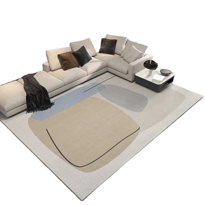 Simple Color Rug Polyester Color Piece Rug Stain Resistant Rug for Living Room