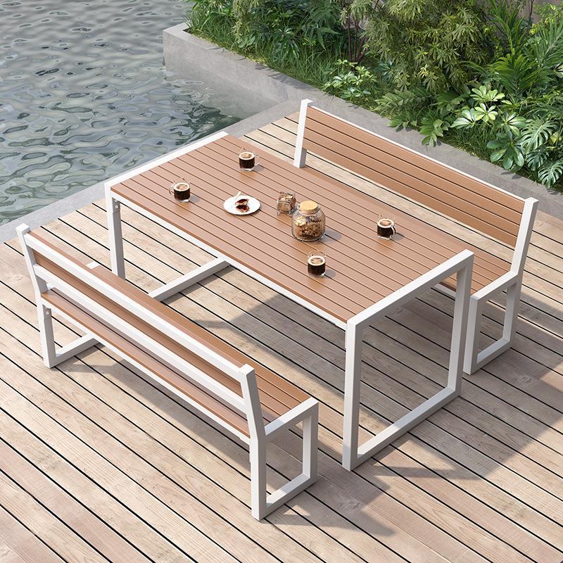 Modern 1/3 Pieces Rectangular Picnic Table Reclaimed Wood Dining Picnic Table