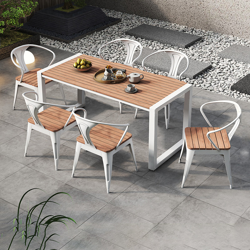 Modern 1/3/5/7 Pieces Rectangular Picnic Table Manufactured Wood Dining Picnic Table