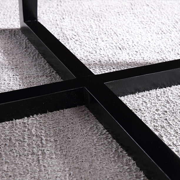 Metal Contemporary Dining Set 1/2/3 Pieces Black Stone Dining Table with Padded Chairs