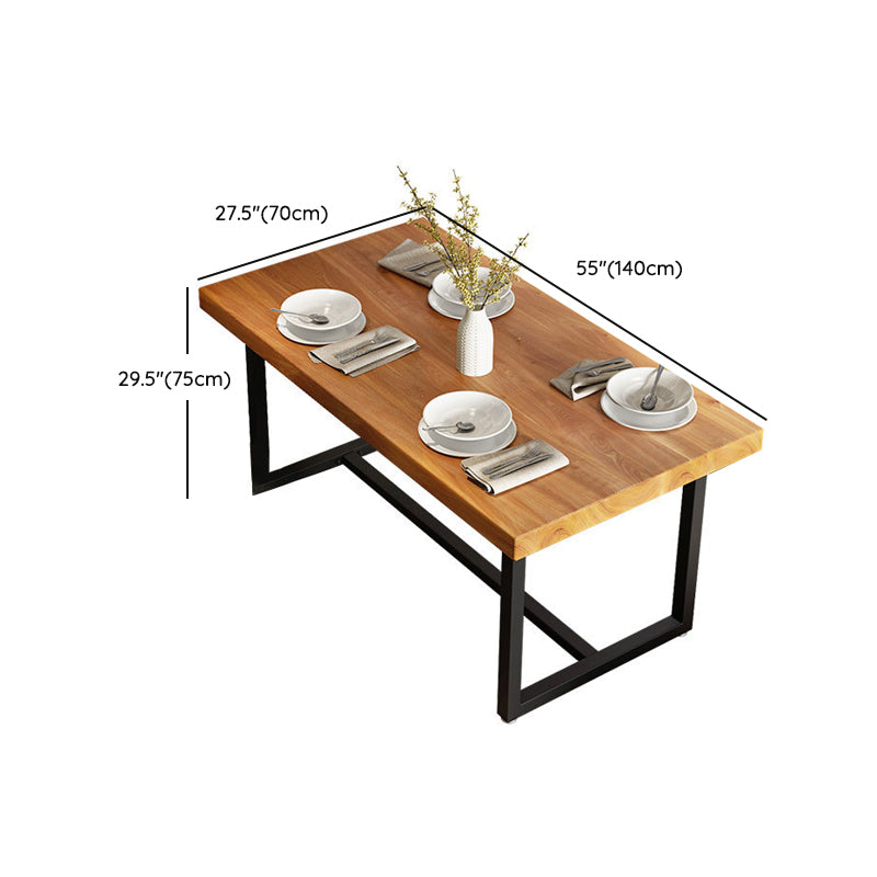 Rectangle Pine Wood Top Dining Table Set 1/5 Pieces Industrial Dinette Set for Home