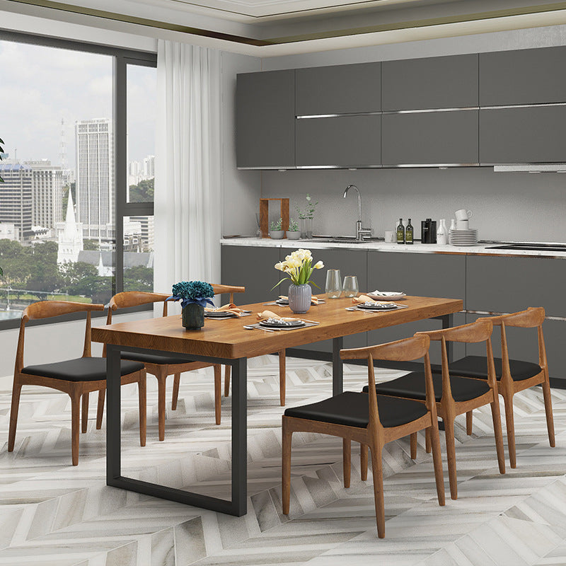 Modern Wood Dining Set 1/2/7 Pieces Brown Dinette Set with Wooden Chairs