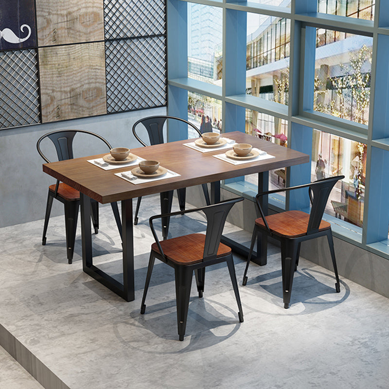 Industrial 1/2/3/5 Pieces Dining Set Rectangle Wood Dining Table for Dining Room