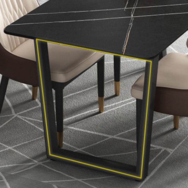 Modern 1/5 Pieces Dining Set Rectangle Stone Dining Table Set for Living Room