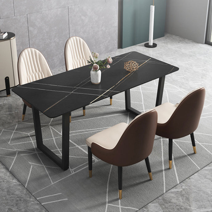 Modern 1/5 Pieces Dining Set Rectangle Stone Dining Table Set for Living Room
