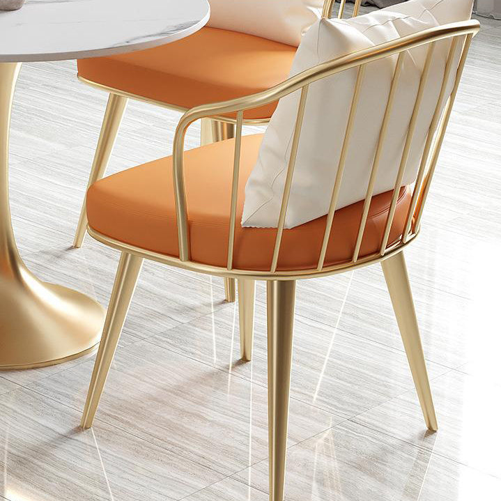 Modern Dinette Set with Metal Chairs 1/2/4/5 Pieces Glossy White Dining Table Set