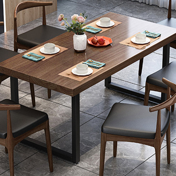 Industrial Dark Brown Dining Set 1/2/5/7 Pieces Solid Wood Dinette Set for Home