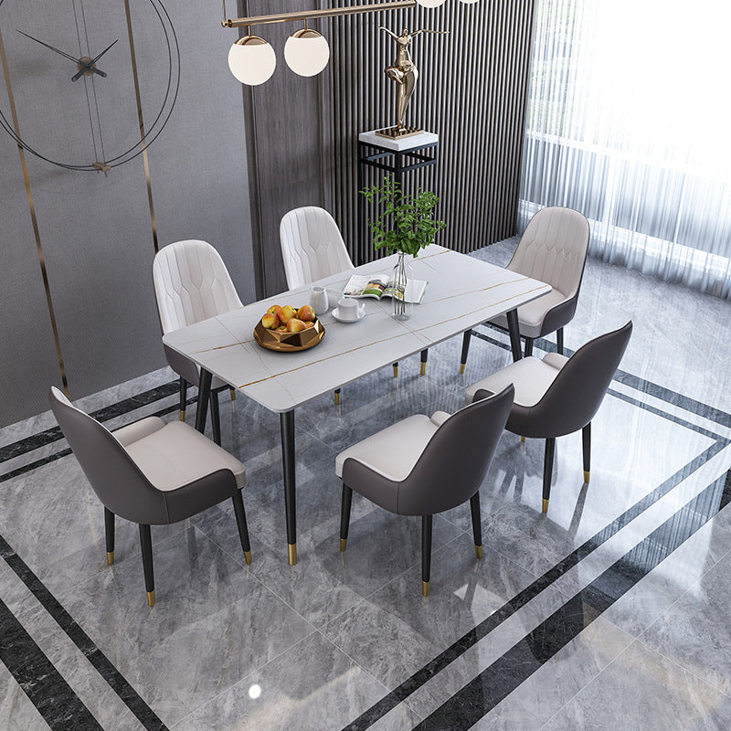 Modern 1/2/5/6/7 Pieces Dining Set Rectangle Stone Dining Table for Dining Room Cafe
