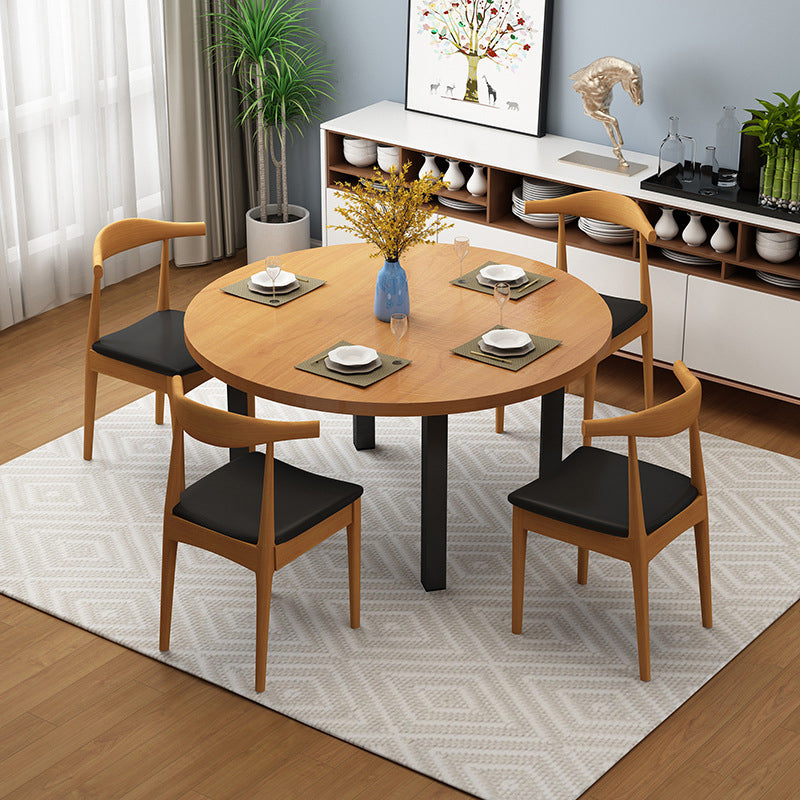 Solid Wood Round Dining Table Set 1/2/5 Pieces Dinette Set for Home