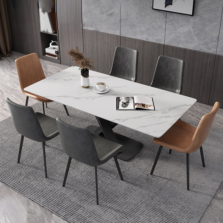 Rectangle Dining Table Set 1/2/4/5/6/7 Pieces Metal Dinette Set for Home