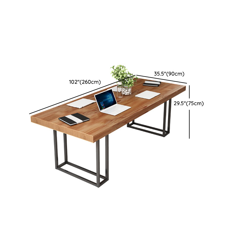 Brown Solid Wood Dining Table Set 1/2/5/7 Pieces Industrial Dinette Set for Home