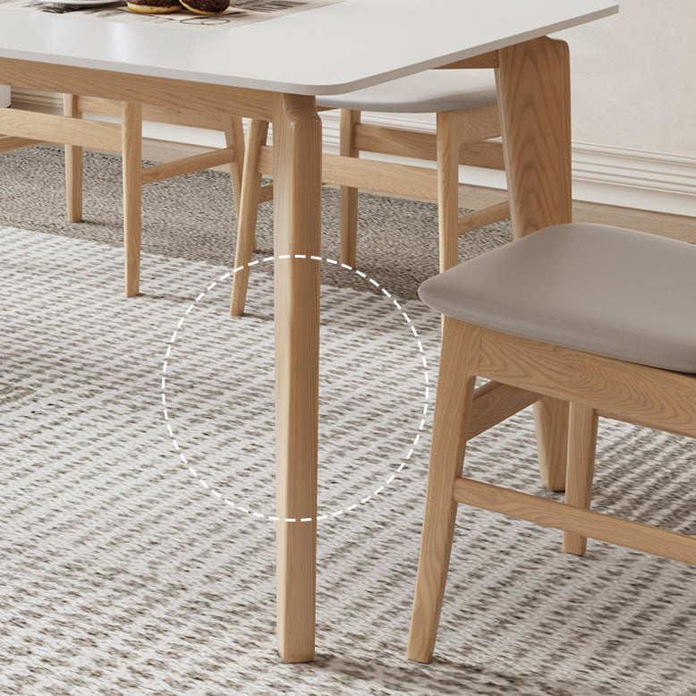 Contemporary Dining Set 1/5 Pcs Solid Wood Frame Dining Table and Chairs