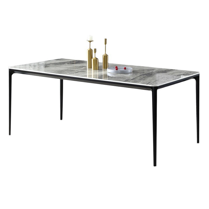 Modern Stone Dining Set 1/4/5/7 Pieces Rectangle Dining Table Set with Wingback Chairs