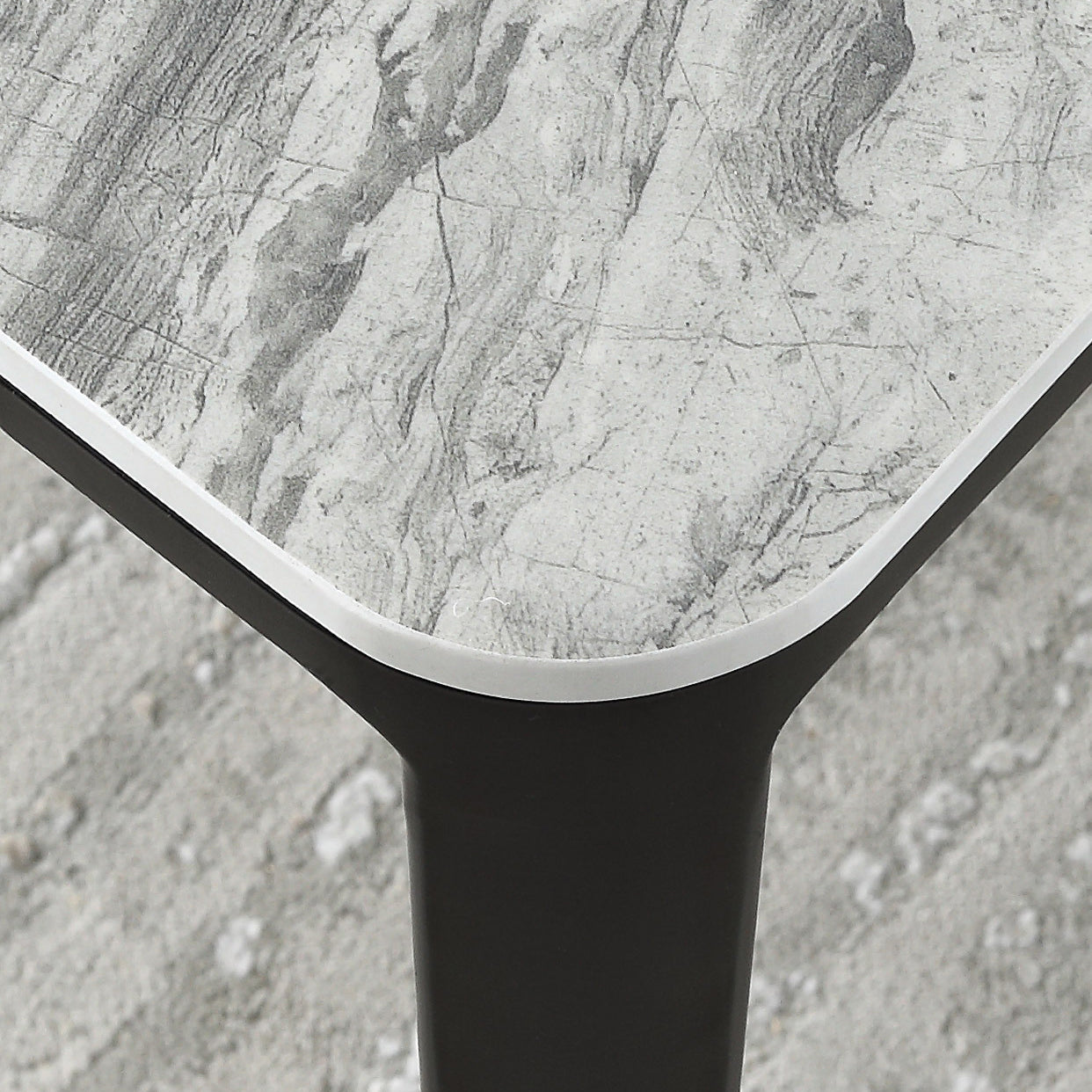 Modern Stone Dining Set 1/4/5/7 Pieces Rectangle Dining Table Set with Wingback Chairs