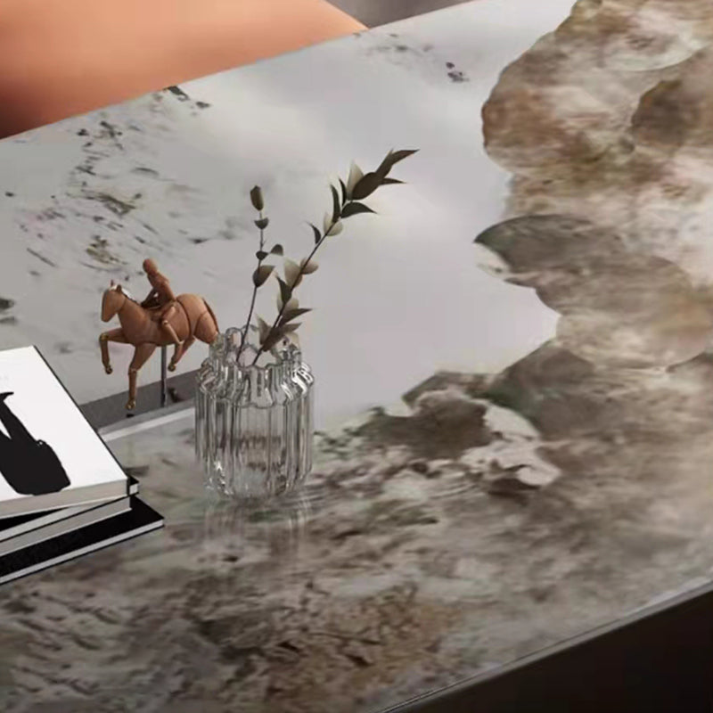 Contemporary Dining Set 1/2/5/7 Pieces Glossy White Stone Dining Table Set