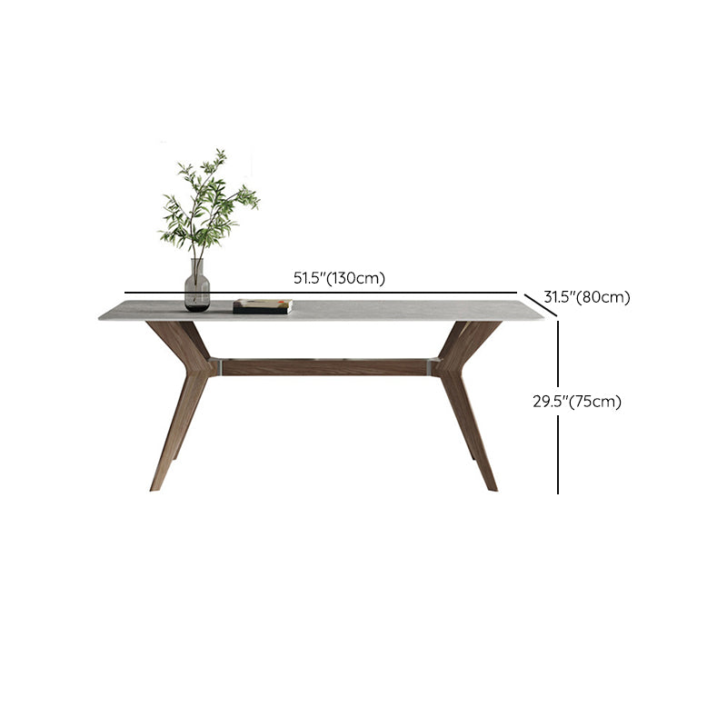 Modern Gray Stone Dining Table Set 1/4/5 Pieces Dining Set with Leather Chairs