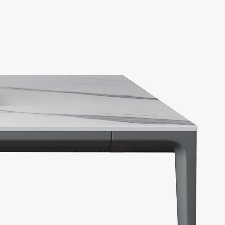 Polished Finish Stone Top Dining Table Set 1/2/4/5/7 Pieces Modern Dinette Set