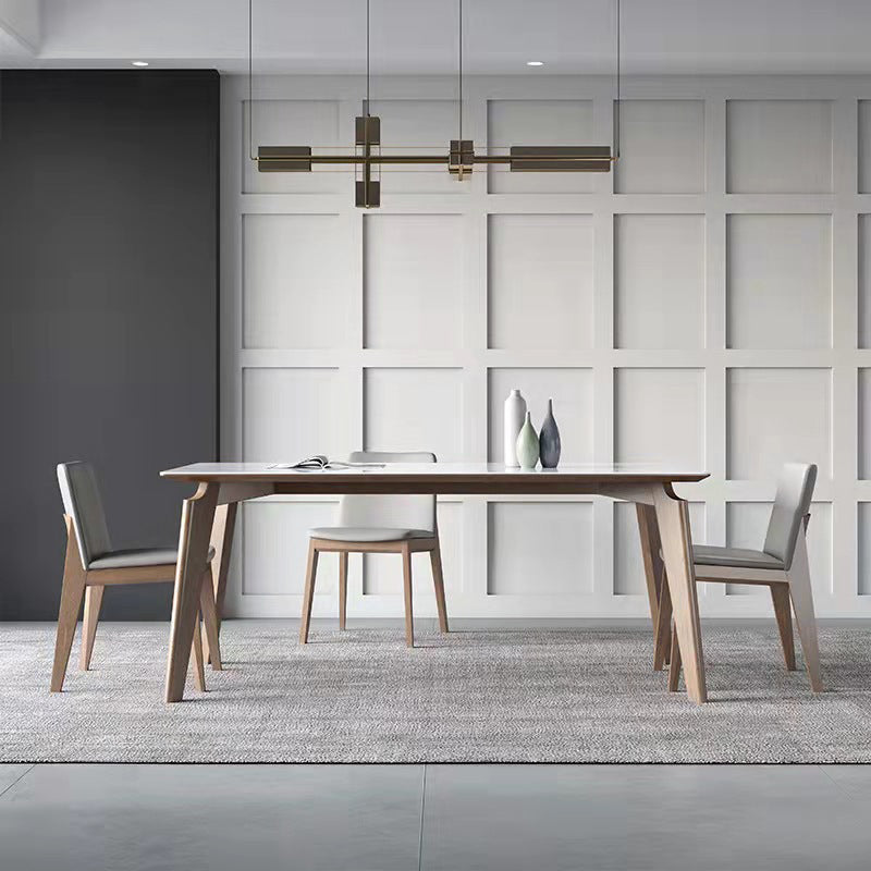 White Rectangle Dining Table Set 1/4/5 Pieces Wooden Dinette Set for Home