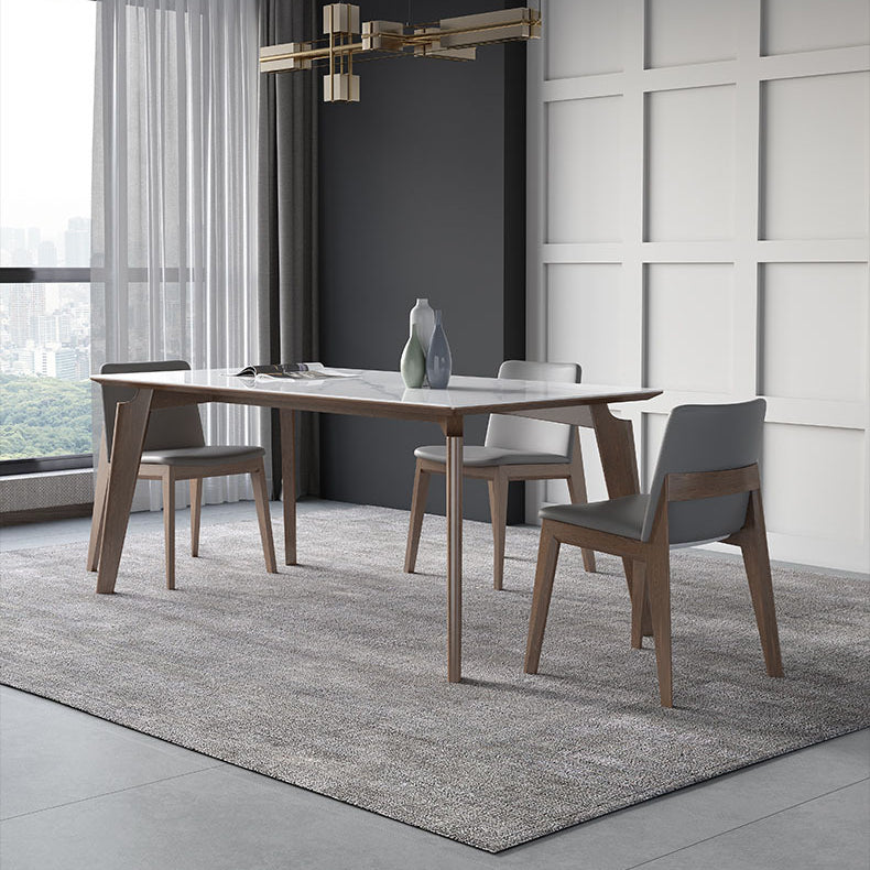 White Rectangle Dining Table Set 1/4/5 Pieces Wooden Dinette Set for Home