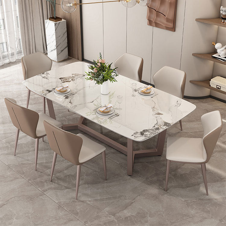 High Gloss White Dining Table Set 1/2/6/7 Pieces Glam Dinette Set with Padded Chairs