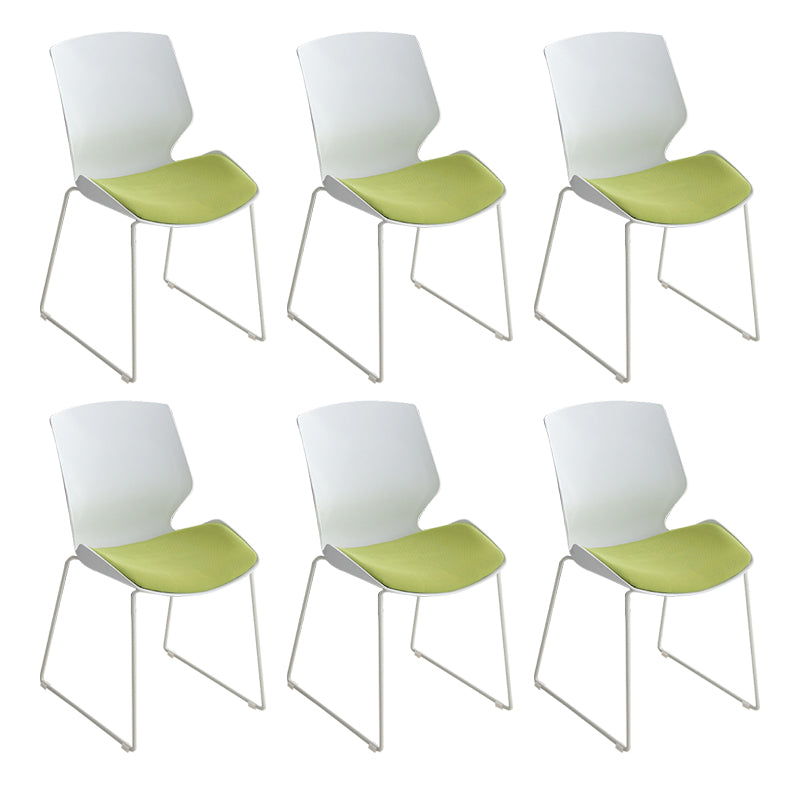 19" Wide Contemporary Desk Chair White No Wheels Office Chair