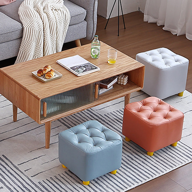 Modern Standard Pouf Water Resistant Square Cube for Home Decor