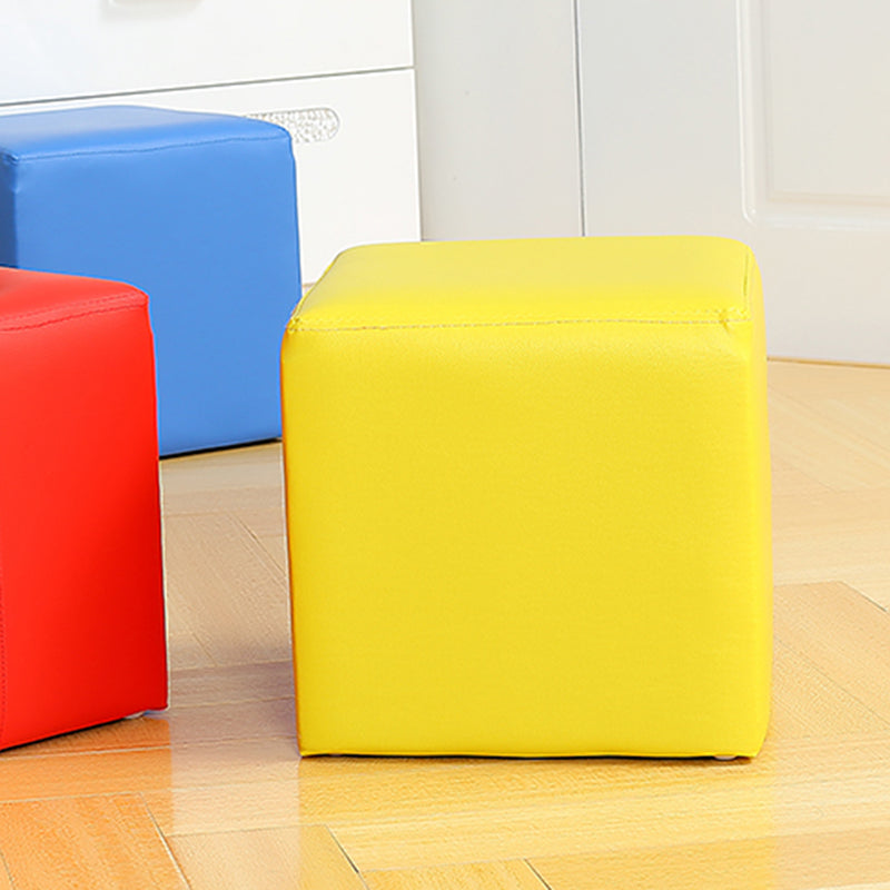 Modern Color Block Square Cube Water Resistant Storage Ottoman