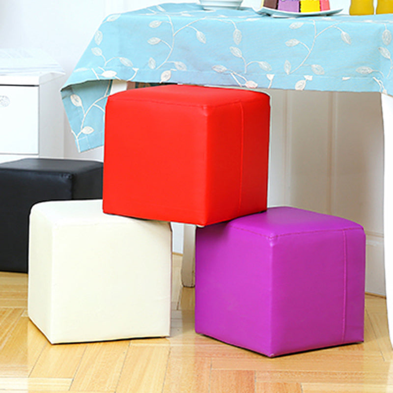 Modern Color Block Square Cube Water Resistant Storage Ottoman